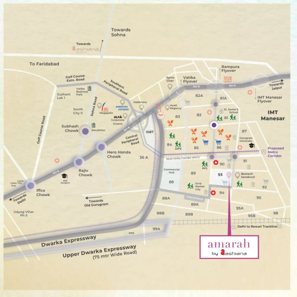 ashiana-amarah-phase-4-location-map