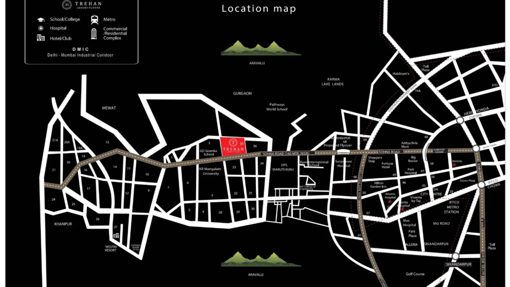 trehan-luxury-floors-sector-35-location-map